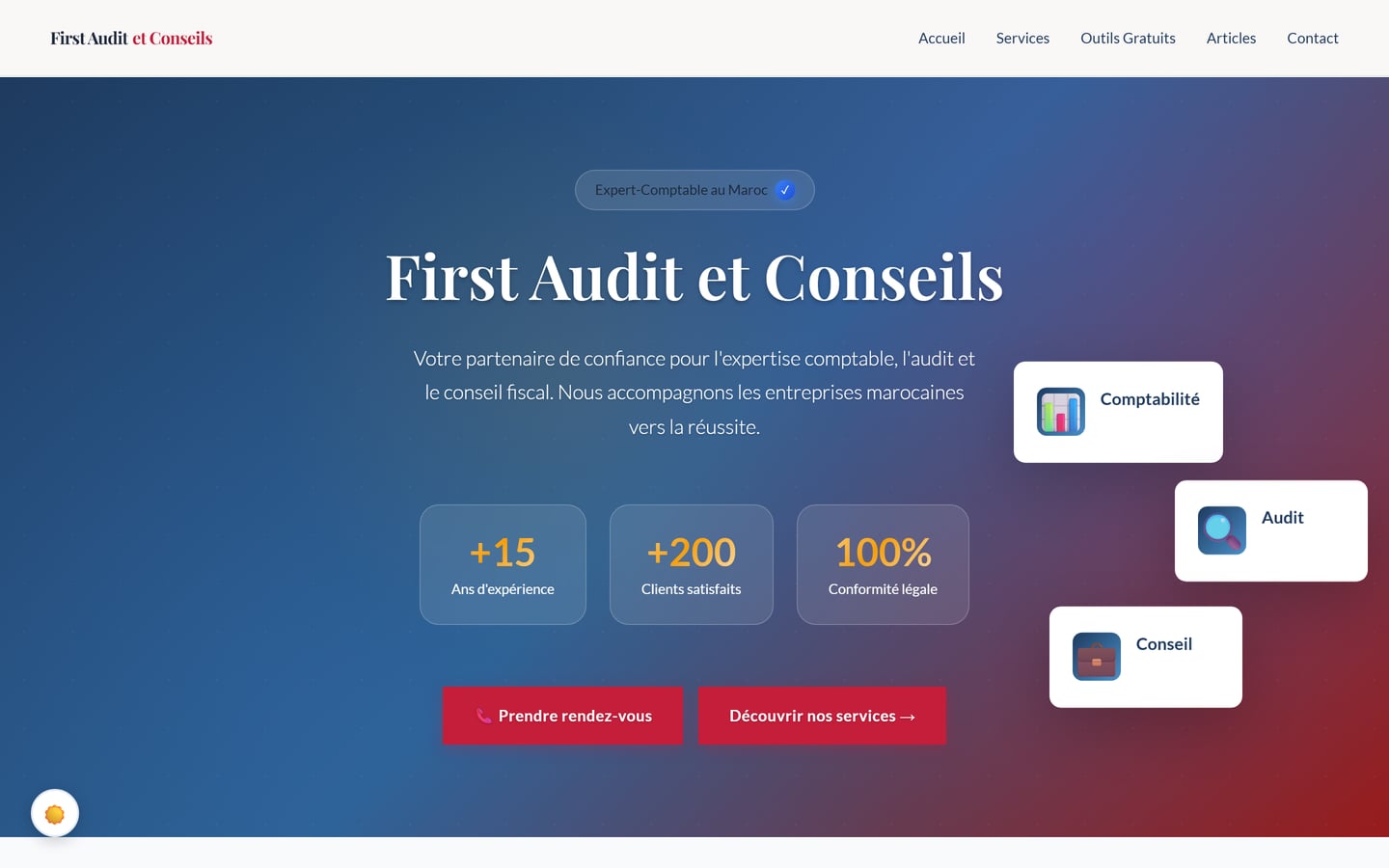 FirstAudit Conseils — capture du site